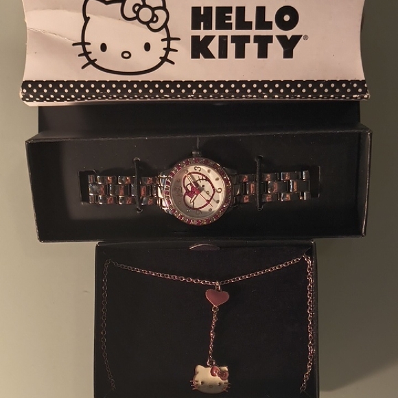 Hello Kitty Silver and Pink Jewelry Set - Picture 1 of 5